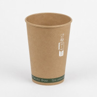 Gobelet Zen en carton kraft brun sans plastique, Waterbased  H79mm 180ml