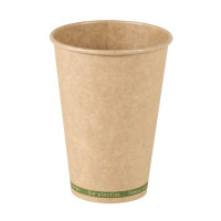 Gobelet Zen en carton kraft brun sans plastique, Waterbased  H92mm 200ml