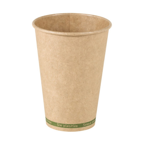 Gobelet Zen en carton kraft brun sans plastique, Waterbased  H92mm 200ml