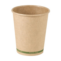 Gobelet Zen en carton kraft brun sans plastique, Waterbased  H92mm 230ml
