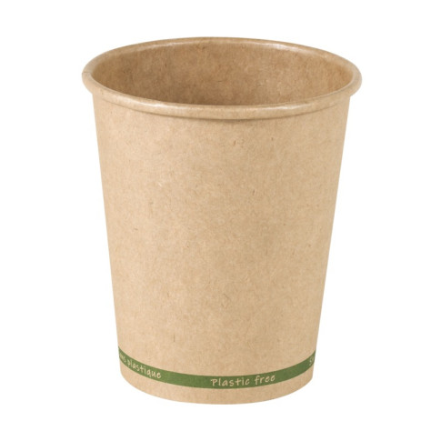 Gobelet Zen en carton kraft brun sans plastique, Waterbased  H92mm 230ml