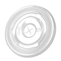 Couvercle PET transparent plat avec croisillon