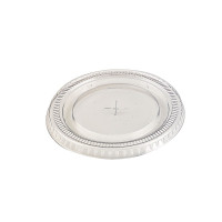 Couvercle PET transparent plat avec trou   H10mm