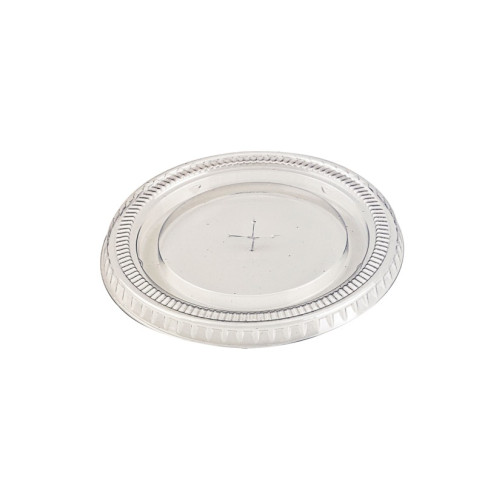 Couvercle PET transparent plat avec trou   H10mm