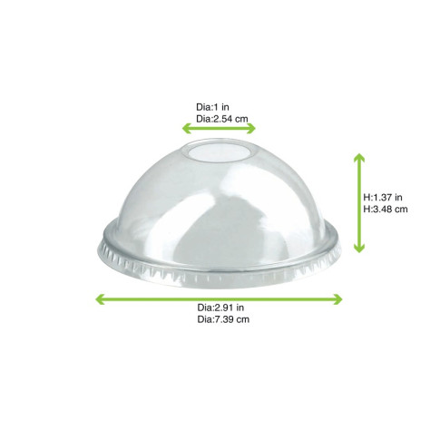 Couvercle dôme transparent en plastique PET  H35mm