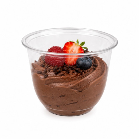 Pot à dessert en plastique PET transparent  H65mm 270ml