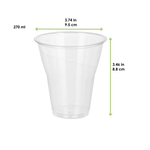 Pot à dessert transparent en plastique PET  H88mm 270ml