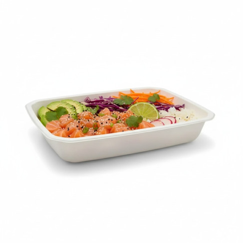 Barquette scellable pulpe laminée PLA "gastronorme" 1/2 325x265mm H52mm 3000ml