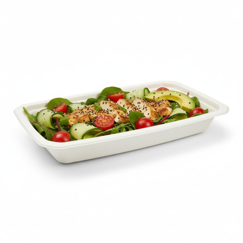 Barquette scellable pulpe laminée PLA "gastronorme" 1/3 325x172mm H48mm 1700ml
