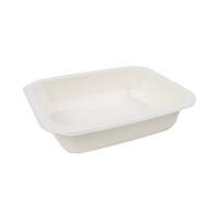 Barquette scellable pulpe laminée PLA "gastronorme" 1/ 8 160x130mm H36mm 465ml