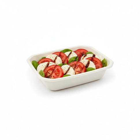 Barquette scellable pulpe laminée PLA "gastronorme" 1/ 8 160x130mm H36mm 465ml