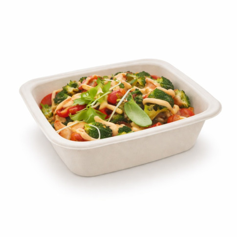 Barquette scellable pulpe laminée PLA "gastronorme" 1/8 160x130mm H46mm 585ml
