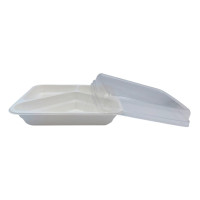 Barquette scellable blanche en pulpe de canne avec 3 compartiments 227x178mm H45mm 890ml