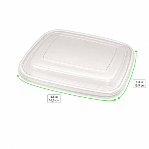 Couvercle dôme rectangulaire transparent en plastique PET 135x165mm H9mm