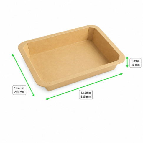 Barquettes GN 1/2 scellables en carton 325x265mm H48mm