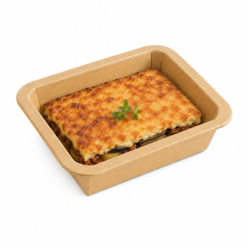 Barquettes GN 1/8 scellables en carton 160x130mm H36mm