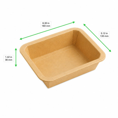 Barquettes GN 1/8 scellables en carton 160x130mm H36mm