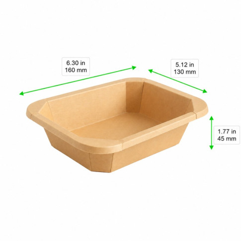 Barquettes GN 1/8 scellables en carton 160x130mm H45mm