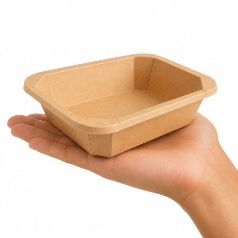 Barquettes GN 1/8 scellables en carton 160x130mm H45mm
