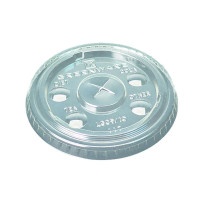 Couvercle plat transparent en plastique PLA avec trou croisillon