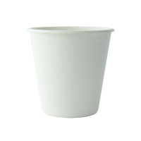 Pot à dessert blanc en pulpe de canne à sucre  H92mm 370ml
