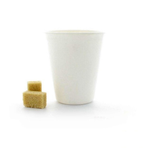 Pot à dessert blanc en pulpe de canne à sucre  H92mm 370ml