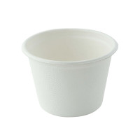Pot à dessert blanc en pulpe de canne à sucre  H53mm 133ml