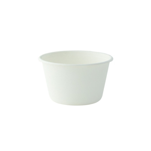 Pot à dessert blanc en pulpe de canne à sucre  H55mm 240ml