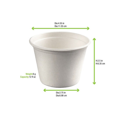 Gobelet pulpe blanc   H63mm 350ml