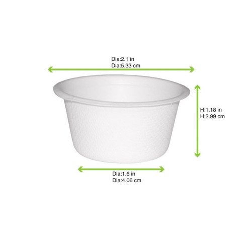 Coupelle pulpe ronde blanche   H30mm 60ml