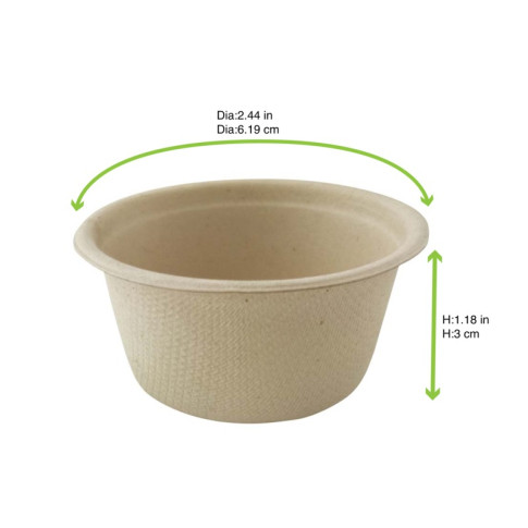 Coupelle pulpe ronde brune   H30mm 60ml