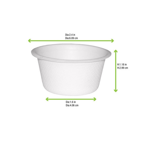 Coupelle pulpe ronde blanche   H30mm 60ml