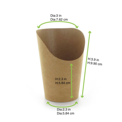 Gobelet snack carton brun   H98mm