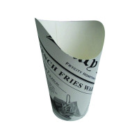 Gobelet snack carton blanc décor journal   H133mm 325ml