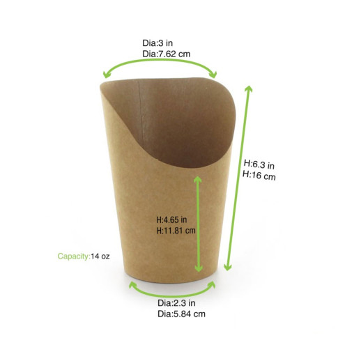 Gobelet snack carton brun   H160mm