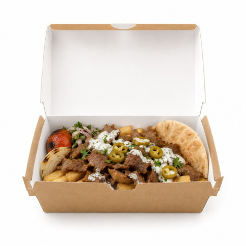 Boîte Kebab kraft Taille S 235x137mm H80mm