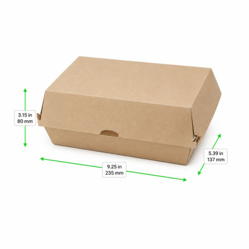 Boîte Kebab kraft Taille S 235x137mm H80mm