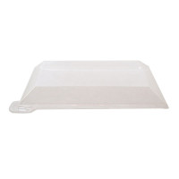 Couvercle dôme transparent en plastique PET pour mise en bouche Klarity 100x100mm H16mm