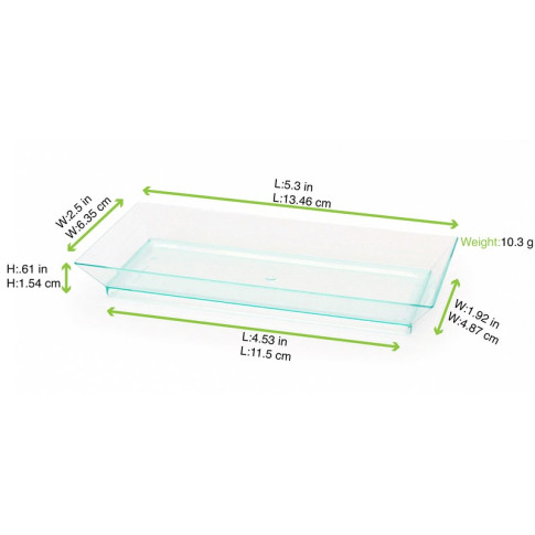 Elément de plateau réemployable plastique vert transparent "Klarity"  130x62mm