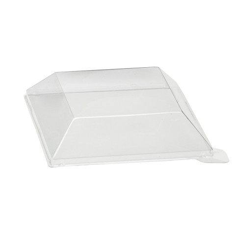 Couvercle dôme transparent en plastique PET pour mise en bouche Klarity 130x130mm H30mm