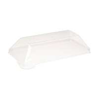 Couvercle dôme transparent en plastique PET pour mise en bouche Klarity 132x67mm H32mm