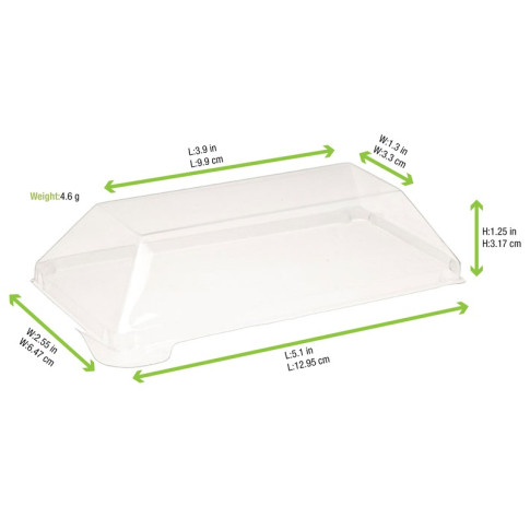 Couvercle dôme transparent en plastique PET pour mise en bouche Klarity 132x67mm H32mm