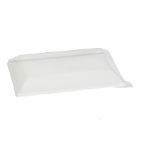 Couvercle dôme transparent en plastique PET pour mise en bouche Klarity 180x130mm H30mm