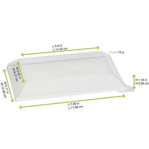 Couvercle dôme transparent en plastique PET pour mise en bouche Klarity 180x130mm H30mm