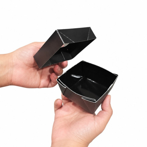 Boîte "Kray" carrée carton brun avec couvercle à fenêtre 85x85mm H40mm 200ml