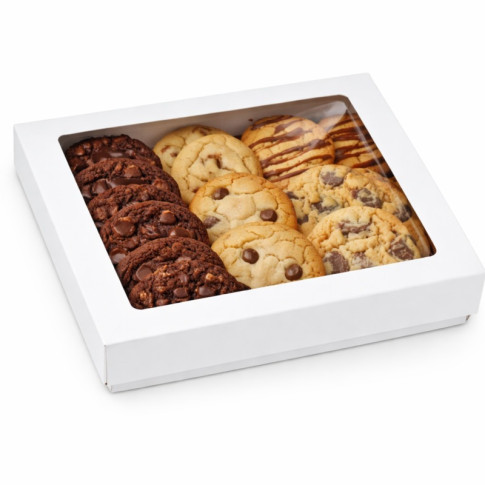 Boite "Kray" carrée carton blanc avec couvercle à fenêtre en PLA  155x155mm H50mm 900ml