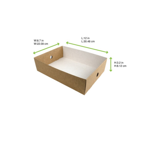 Plateau en carton kraft 305x220mm H82mm