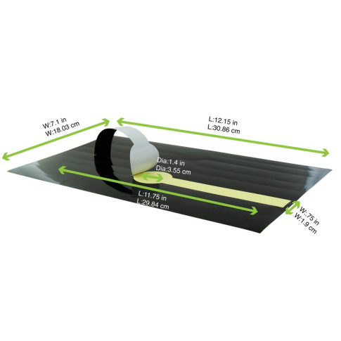 Etiquette autocollante noire  300x20mm