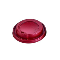 Couvercle dôme rouge avec bec verseur en plastique PS  H20mm