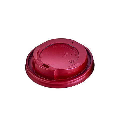 Couvercle dôme rouge avec bec verseur en plastique PS  H20mm